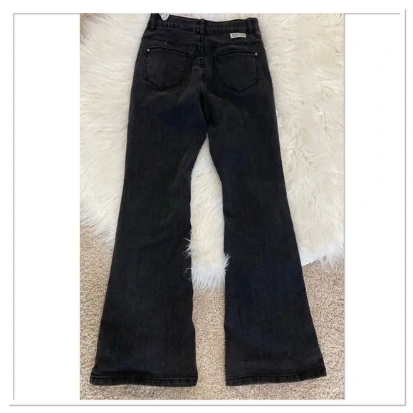 Ikks Flare Jeans Black Wash Size 24 - Picture 5 of 8